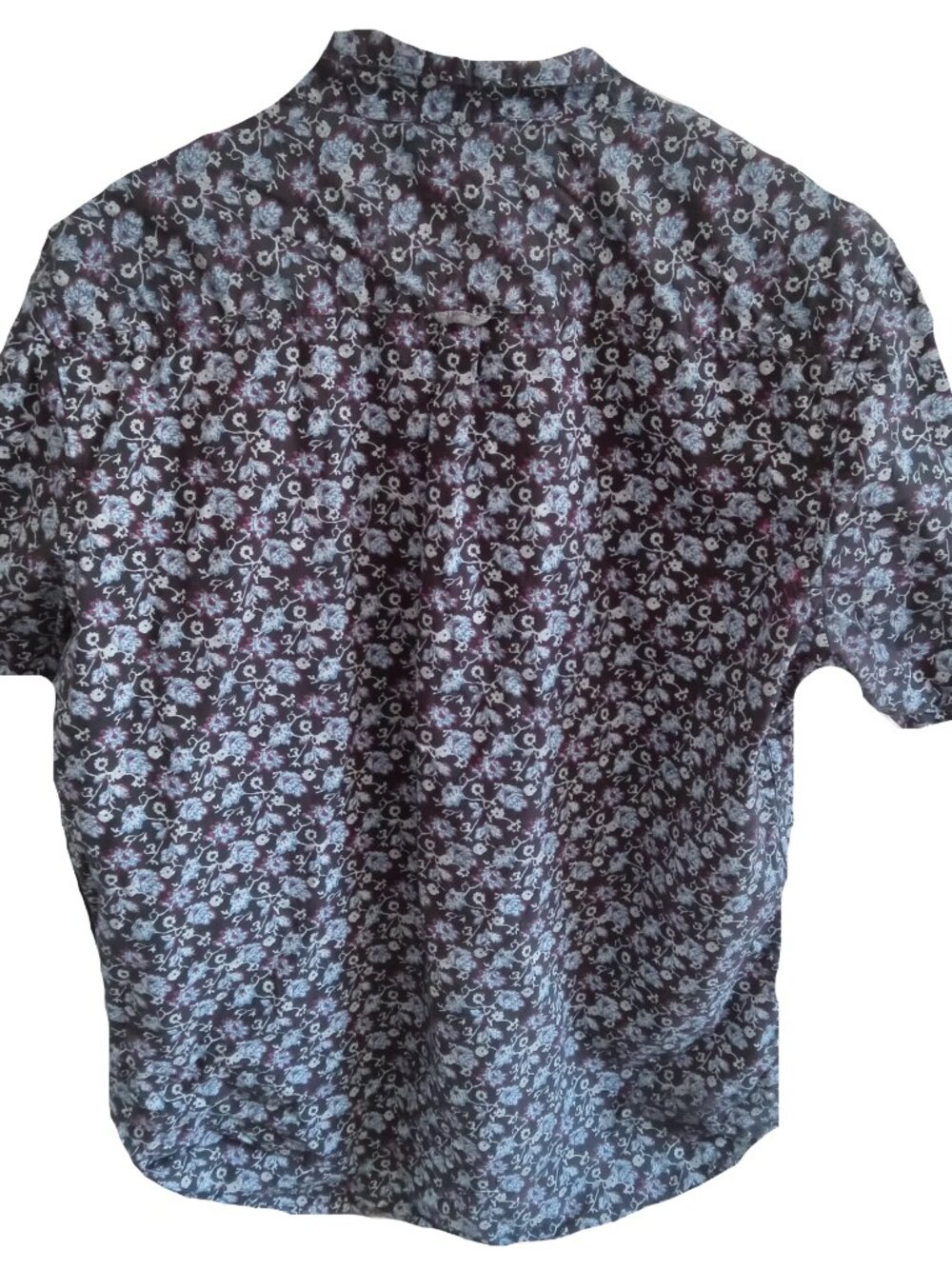 Large Mens short sleeve floral pattern summer blue/black shirt - Picture 3 of 3